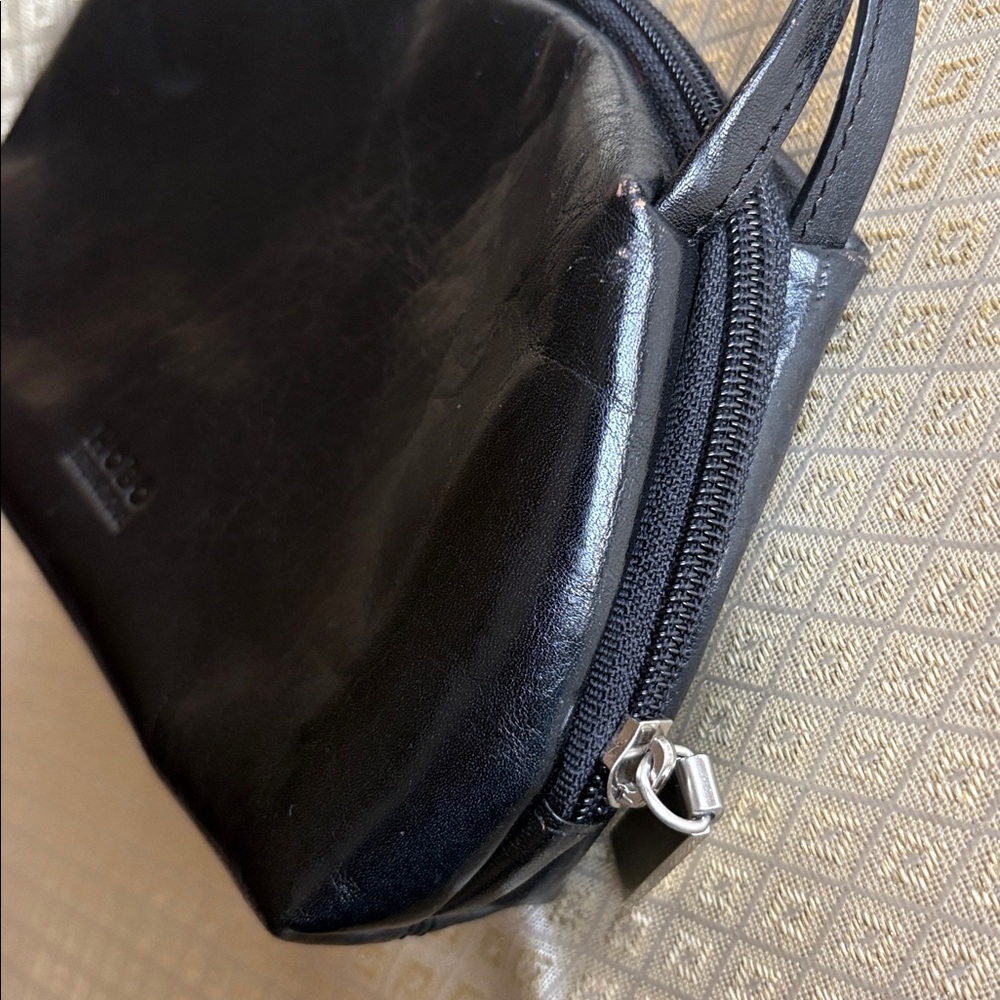 black leather cosmetic pouch bag, Toiletry Bag by Hobo International - Picture 7 of 9